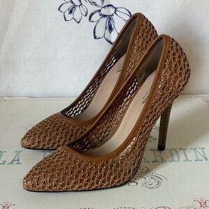 Charles David Brown Woven Heels